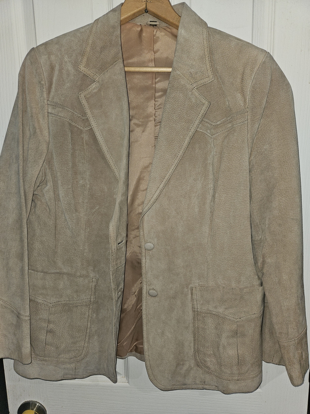 Sheplers Leather Blazer Jacket in Taupe
